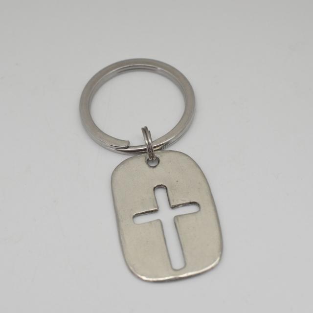 rectangle pewter cross keychain.jpg